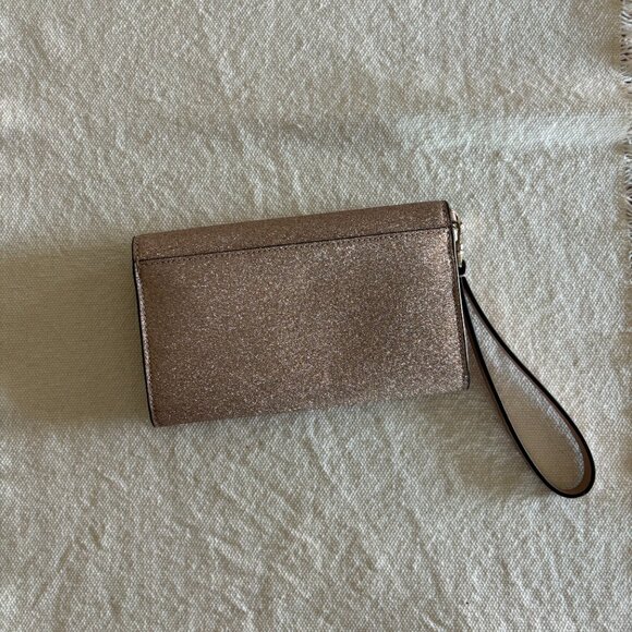🌸 NWOT Kate Spade Rose Gold Sparkle Tinsel Large Continental Wallet 🌸 - Picture 5 of 8